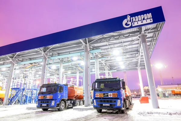 Omsk, Russia - December 6, 2011: Gazprom, gas station