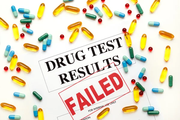 Concept drug test results are failed with pills