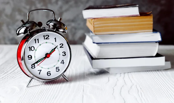 Alarm clock time to read books close up