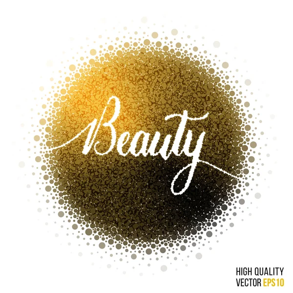 Beauty design for greeting card template, woman magazine, website layout with splash and artistic explosion effect  party,  salon, festival  celebration concept. Glitter golden vector.