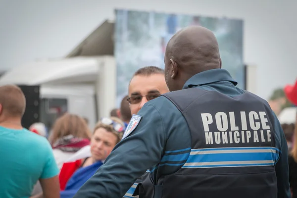 French municipal police monitoring the public