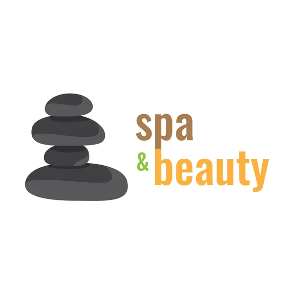 Spa health relaxation care of a logo. Stones for massage beauty illustration.