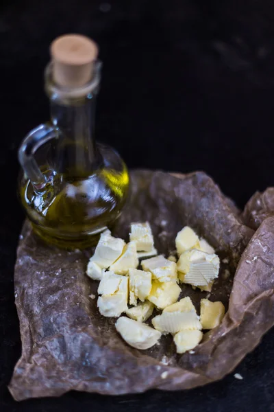 Butter and olive oil in authentic composition