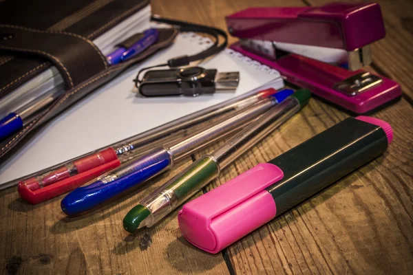 Stationeries items on the table
