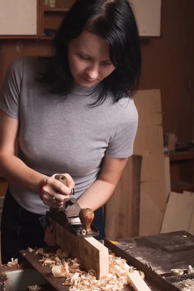 The carpenter in the workshop,