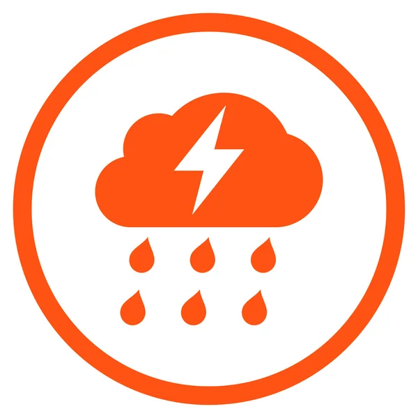 Thunderstorm Flat Vector Rounded Icon