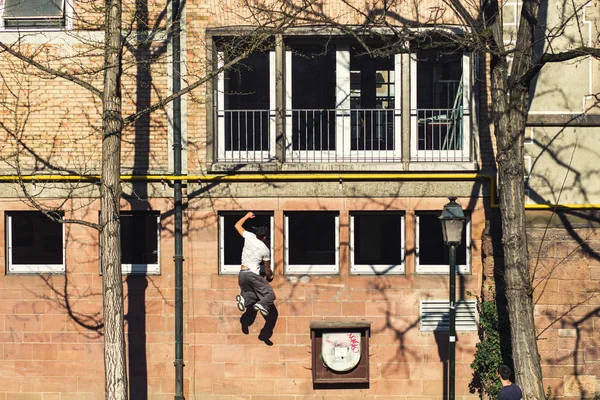 Parkour training on the street