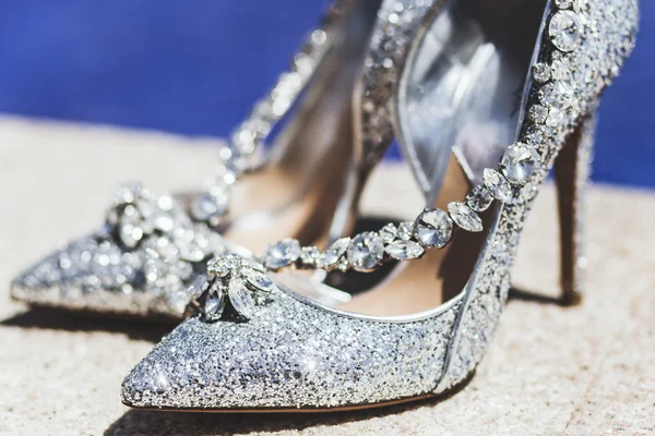 Shoes with jewelry shine