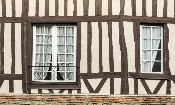 Windows of a timber frame building