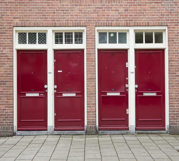 Simple red wooden doors