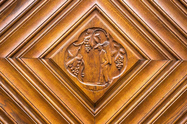 Detail of a old wooden door