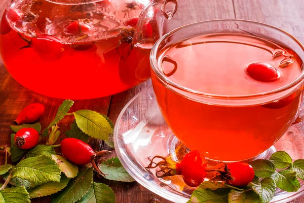 Hot berry tea with rose hip