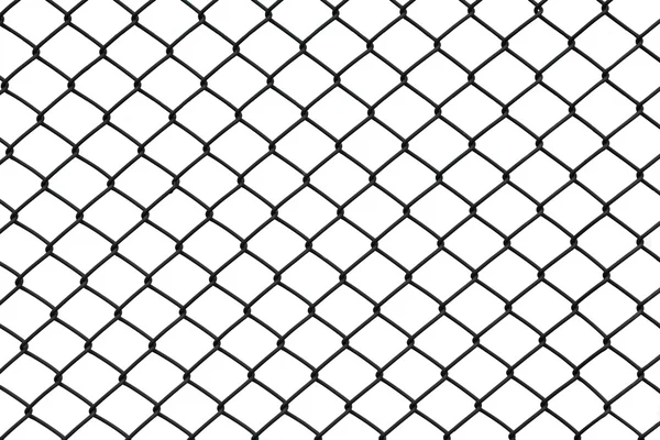 Black chain link fence isolated on white background