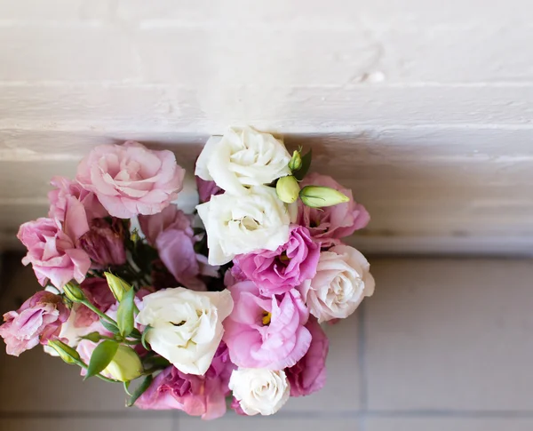 Pink and white lisianthus flowers