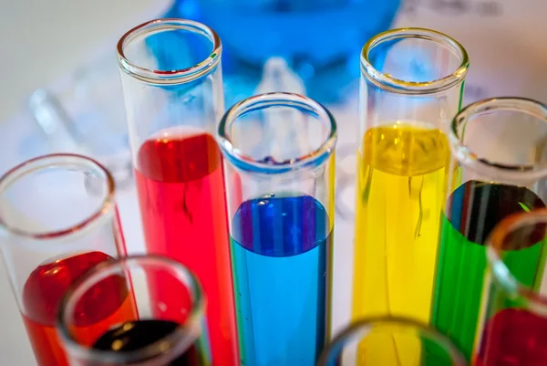 Chemical colored test tubes