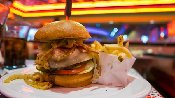 Big Cheeseburger served at an American Diner