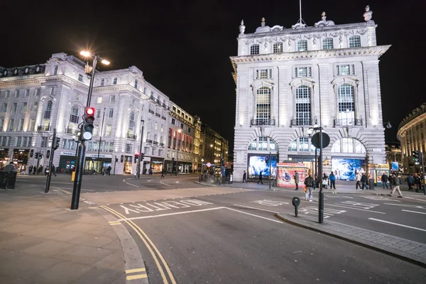 London Piccadilly Street Corner - wide angle shot LONDON, ENGLAND - FEBRUARY 22, 2016