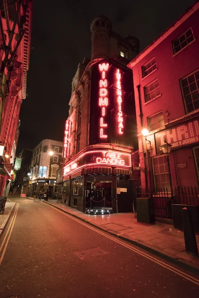 Famous Windmill Table Dance Bar at London West End - Soho LONDON, ENGLAND - FEBRUARY 22, 2016