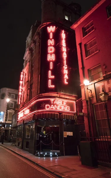 Famous Windmill Table Dance Bar at London West End - Soho LONDON, ENGLAND - FEBRUARY 22, 2016