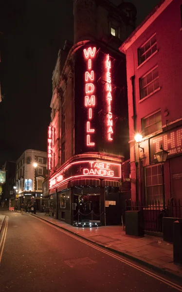 Famous Windmill Table Dance Bar at London West End - Soho LONDON, ENGLAND - FEBRUARY 22, 2016