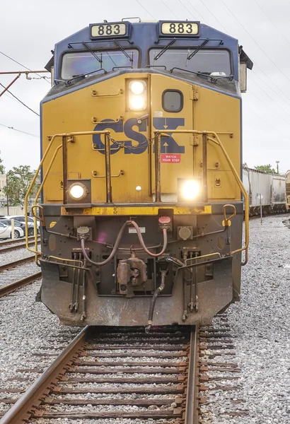 Big train arriving in New Orleans - NEW ORLEANS, LOUISIANA - APRIL 18, 2016