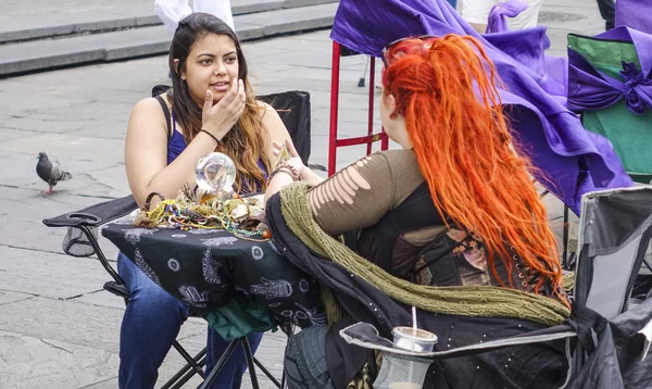 Palm Reading in New Orleans French Quarter - NEW ORLEANS, LOUISIANA - APRIL 18, 2016