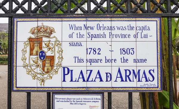 Main Square - Plaza D Armas in New Orleans French Quarter - NEW ORLEANS, LOUISIANA - APRIL 18, 2016