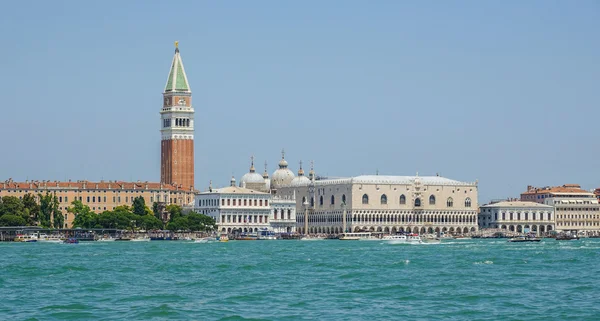Typical skyline of Venice at St Marks Place with Campanile and Doge Palace