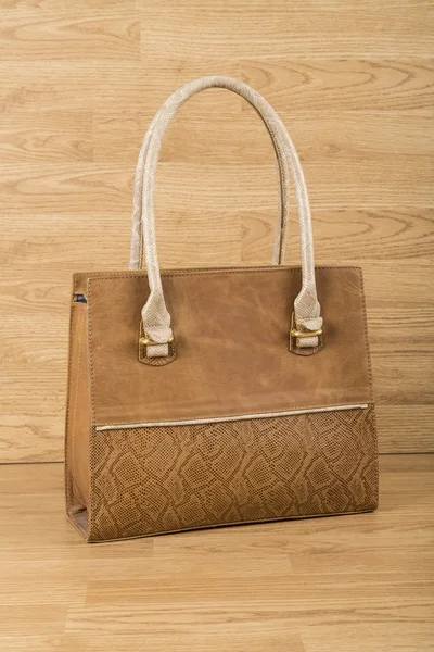 Textured brown leather bag for woman