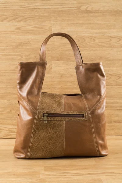 Brown leather bag two textures for Women