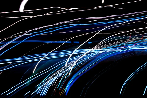 Night lights at highway. Abstract