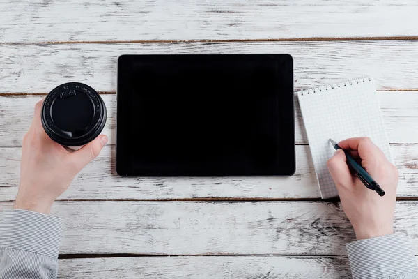 Businessman working with tablet pc