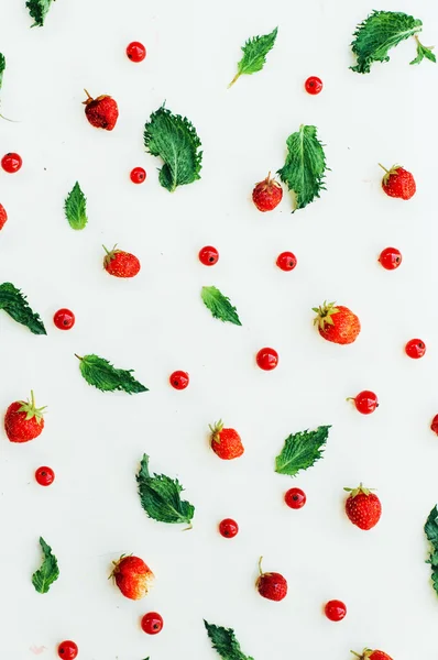 Colorful mix of fruits on white background. View from above. Col