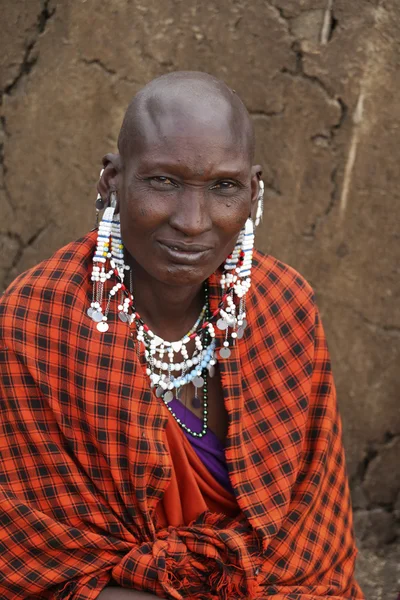 Portrait of Masai woman with traditional beaded decorations