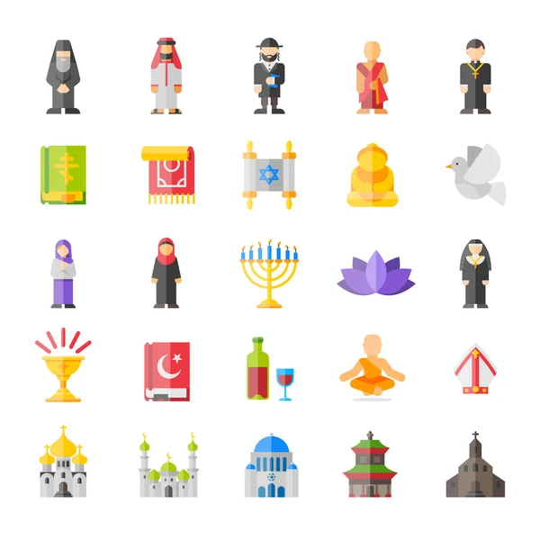 Religion flat icons set