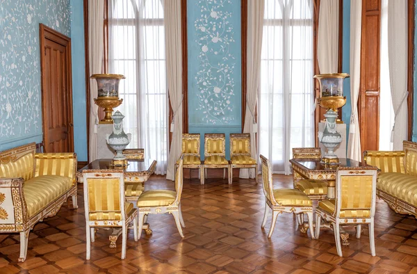 Crimea, Russia - 17 June 2015: vintage interior living room of Vorontsov Palace in baroque and rococo style