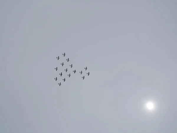 Airshow. Flight in formation