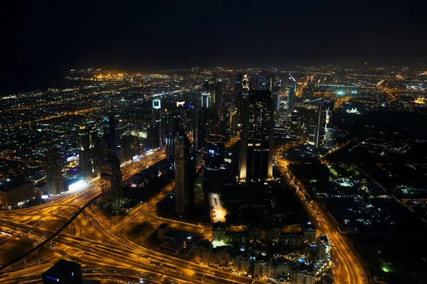 View from the Burj Khalifa in the night Dubai, United Arab Emirates
