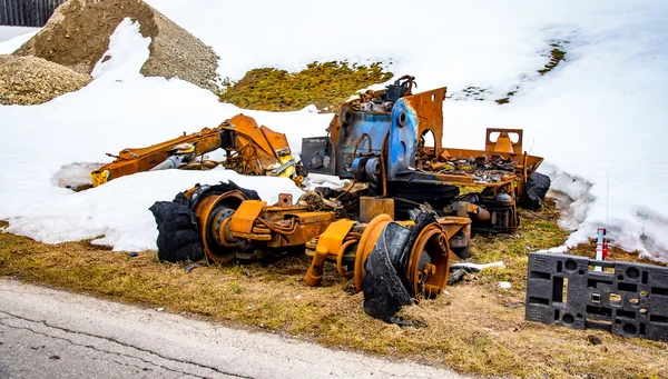 Tractor which has been burned