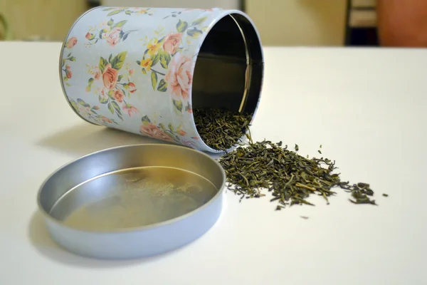 Spilled green tea