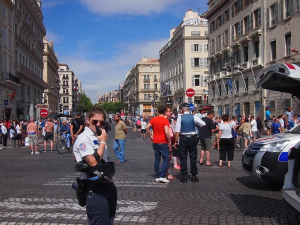 Police and English fans in Marseille