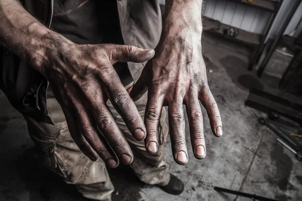 Dirty man hands