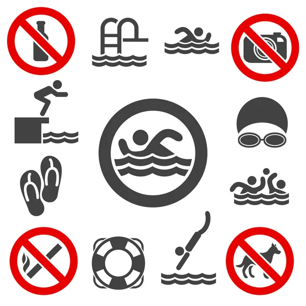 Swimming vector icons