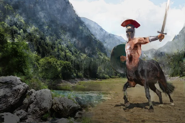 Centaur from Greek mythology attacking