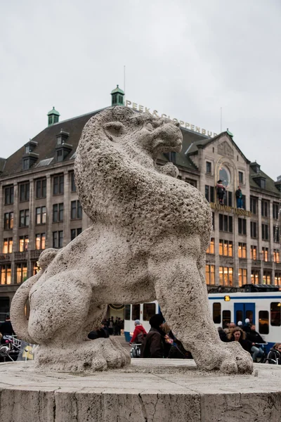 Sculpture of a lion on DAM square