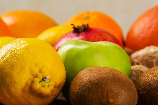 Fresh fruit on a white background