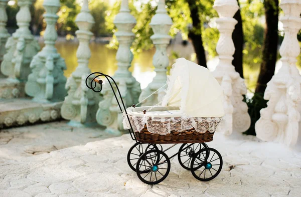 White with Lace Pram