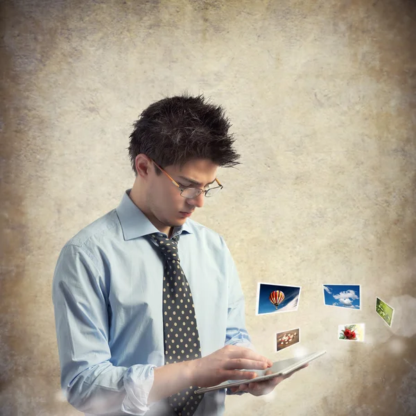 Young man with tablet