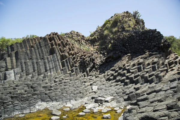 Hardened lava of the dormant volcano