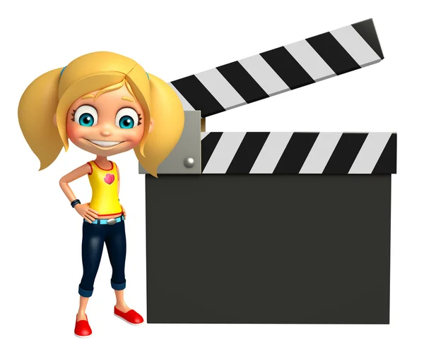 Kid girl with Clapper board